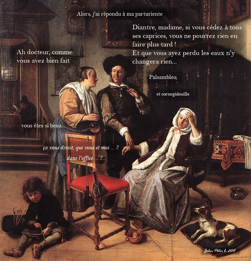 d'après Jan Steen (1626-1679) La visite du docteur